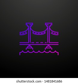 Bridge dusk style nolan icon. Elements of summer holiday and travel set. Simple icon for websites, web design, mobile app, info graphics