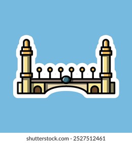 bridge editable cartoon style sticker vector