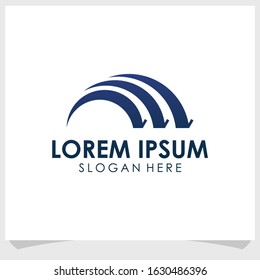 bridge and elegant line business logo design vector