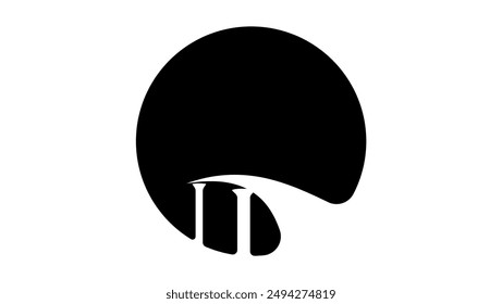emblema del puente, vista frontal, silueta aislada negra