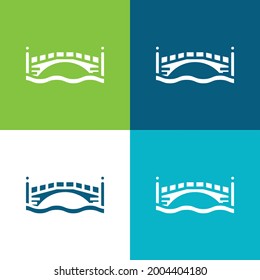 Bridge Flat four color minimal icon set