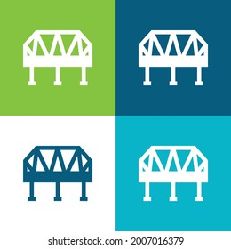 Bridge Flat four color minimal icon set