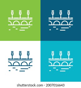 Bridge Flat four color minimal icon set