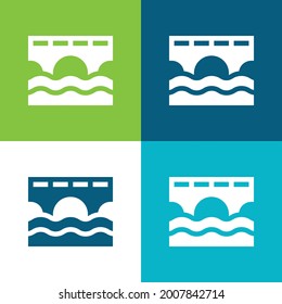 Bridge Flat 4 Farbe minimale Icon Set