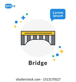 Bridge Flat icon. Used For web, logo, mobile app, User Interface