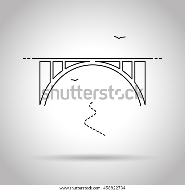 Bridge Flat Lineアイコン のベクター画像素材 ロイヤリティフリー