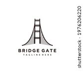 Bridge gate minimalist logo design icon vector
