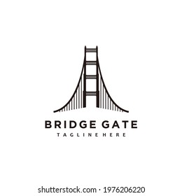 Bridge gate minimalist logo design icon vector