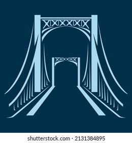 Bridge gate vector silhouette illustration