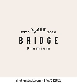 bridge hipster vintage logo vector icon illustration	