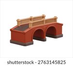 Bridge icon 3d render concept of concrete bridge model architectural design modern bridge icon vector illustration