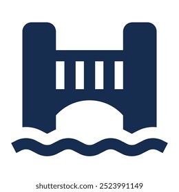 Bridge icon. bridge, architecture, construction, river, building, city. Vector icon illustration