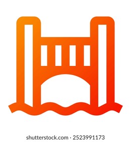 Bridge icon. bridge, architecture, construction, river, building, city. Vector icon illustration