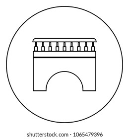 Bridge icon black color in circle