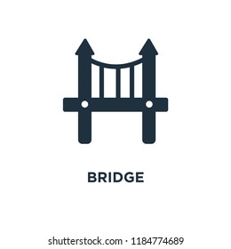 Bridge icon. Black filled vector illustration. Bridge symbol on white background. Can be used in web and mobile.