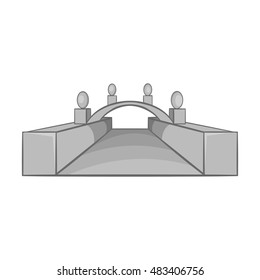 Bridge icon in black monochrome style isolated on white background. Construction symbol vector illustration