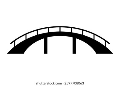 Bridge icon. Black silhouette. Side view. Vector simple flat graphic illustration. Isolated object on white background. Isolate.