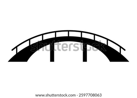 Bridge icon. Black silhouette. Side view. Vector simple flat graphic illustration. Isolated object on white background. Isolate.