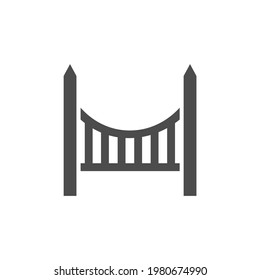 Icono de puente Gráfico de vectores blanco y negro