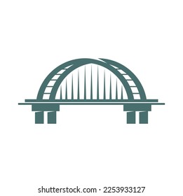 Bridge icon. Business company retro emblem, transportation or construction industry sign monochrome vector sign. Connection concept, urban architecture bridge minimalistic symbol