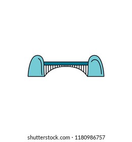 Bridge icon. Cartoon bridge vector icon for web design isolated on white background