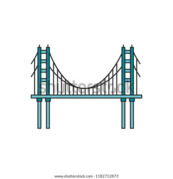 Bridge Icon Cartoon Bridge Vector Icon Stock Vector (Royalty Free ...