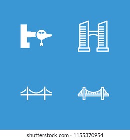 Bridge icon. collection of 4 bridge filled and outline icons such as . editable bridge icons for web and mobile.