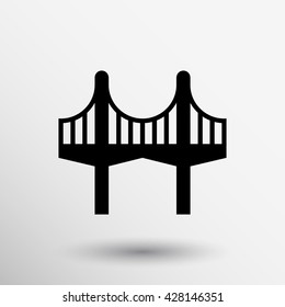Bridge Icon connection construction arhitecture illustration pillar.