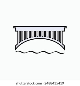 Bridge Icon. Connector between two Places that be separated Water or Others. Trestle Symbol - Vector.