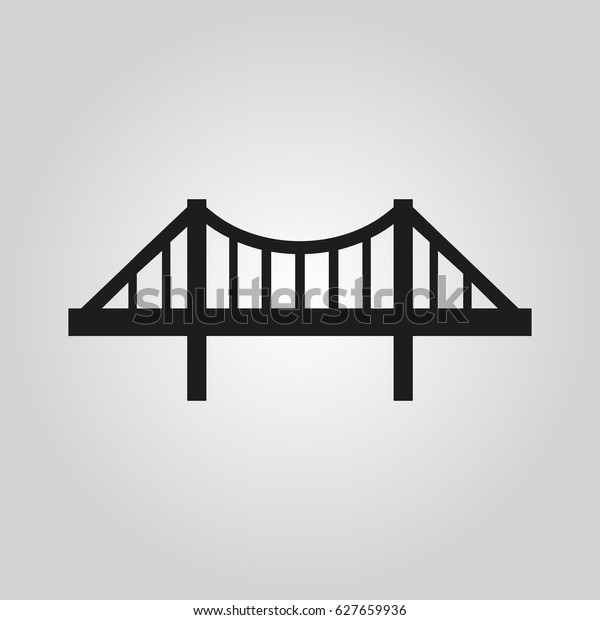 Bridge icon. Construction symbol. Flat\
design. Stock - Vector\
illustration