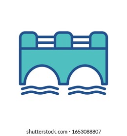 bridge icon design, flat style icon collection