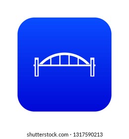 Bridge icon digital blue for any design isolated on white vector illustration