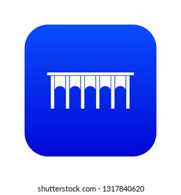 Bridge icon digital blue for any design isolated on white vector illustration