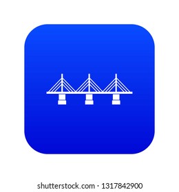 Bridge icon digital blue for any design isolated on white vector illustration