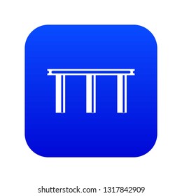 Bridge icon digital blue for any design isolated on white vector illustration
