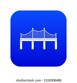 Bridge icon digital blue for any design isolated on white vector illustration