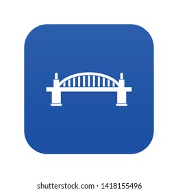 Bridge icon digital blue for any design isolated on white vector illustration