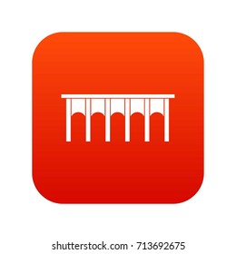 Bridge icon digital red for any design isolated on white vector illustration