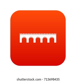 Bridge icon digital red for any design isolated on white vector illustration