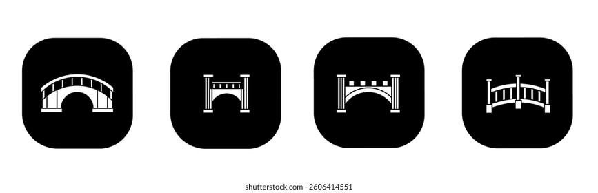 Bridge icon in flat. A bridge icon design. Stock vector.