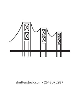 Plantilla de diseño plano de icono de puente