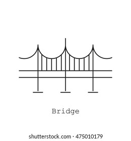 Bridge icon in the flat style on a white background