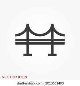 Bridge icon in flat style. Road business concept.