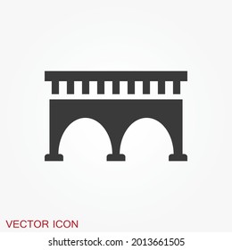 Bridge icon in flat style. Road business concept. svg