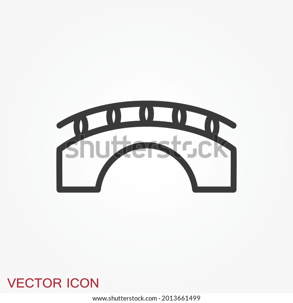 Bridge icon in\
flat style. Road business\
concept.