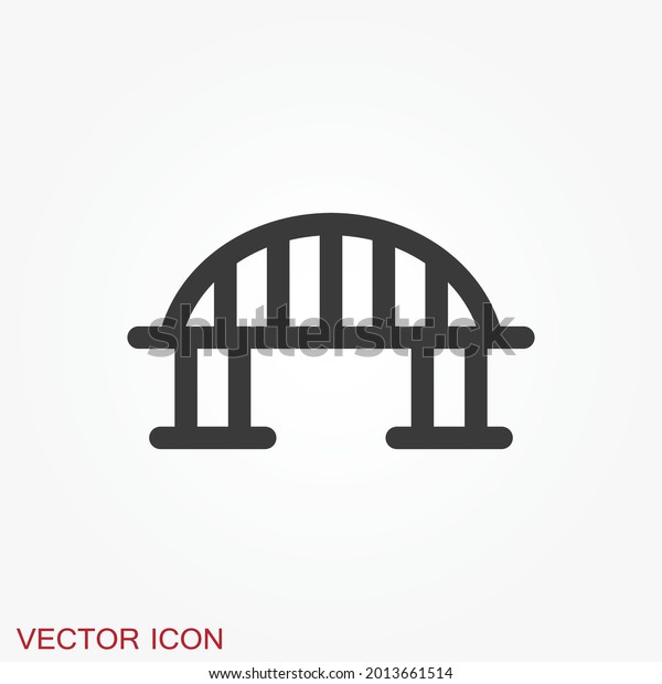 Bridge icon in\
flat style. Road business\
concept.
