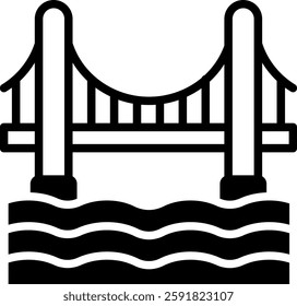 Bridge Icon Glyph Vector Illustration