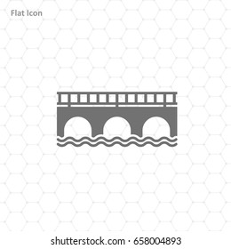 Bridge Icon isolated on background, modern flat pictogram