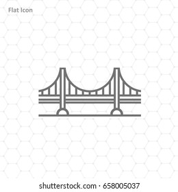 Bridge Icon isolated on background, modern flat pictogram