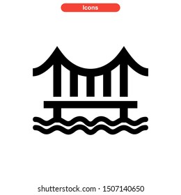 bridge icon isolated sign symbol vector illustration - high quality black style vector icons
